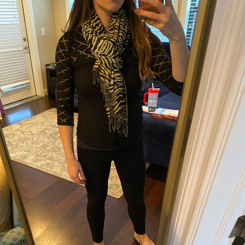 Zebra scarf with gold shimmer